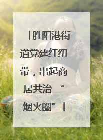 胜阳港街道党建红纽带，串起商居共治 “烟火圈”